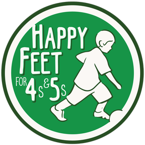 4-5 year old kids playing soccer games at HappyFeet Kansas City